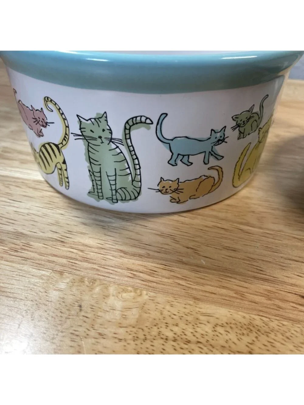 Cat Town Ceramic Feeding Dish Bowl Large Small Size Cute Colorful Whimsical